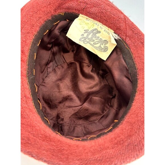 Vintage Fluffi by Marida Bowler Hat Women’s One Size Red Classic Felt Style - Picture 5 of 7